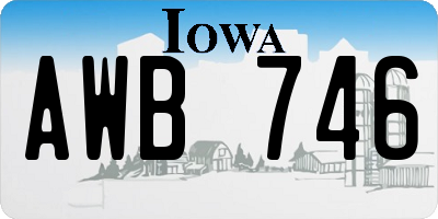 IA license plate AWB746