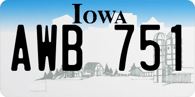 IA license plate AWB751