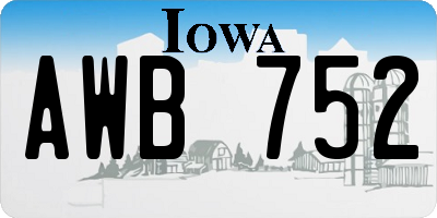 IA license plate AWB752