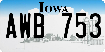 IA license plate AWB753