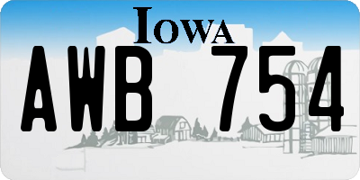 IA license plate AWB754