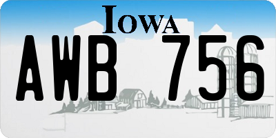IA license plate AWB756