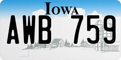 IA license plate AWB759