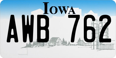 IA license plate AWB762