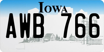 IA license plate AWB766
