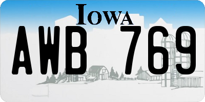IA license plate AWB769