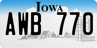 IA license plate AWB770