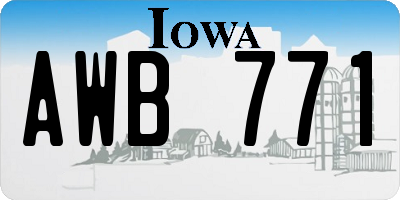 IA license plate AWB771