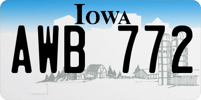 IA license plate AWB772