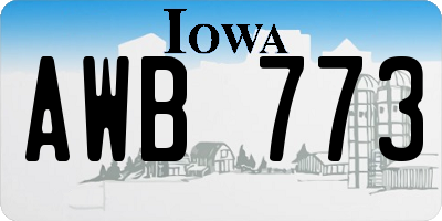 IA license plate AWB773