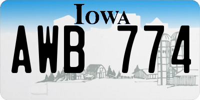 IA license plate AWB774