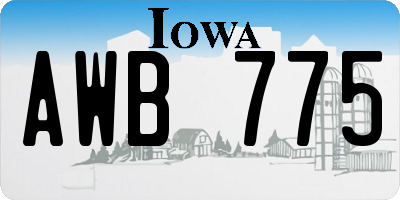 IA license plate AWB775