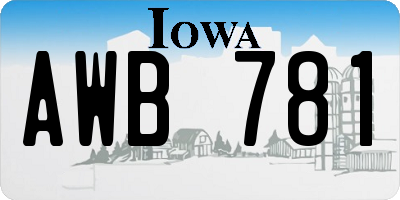 IA license plate AWB781