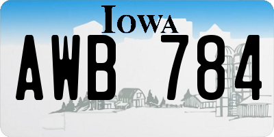 IA license plate AWB784