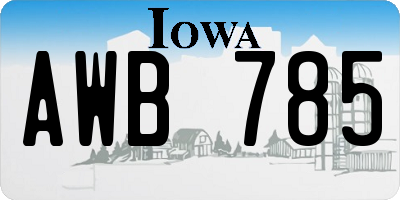 IA license plate AWB785