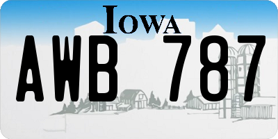 IA license plate AWB787