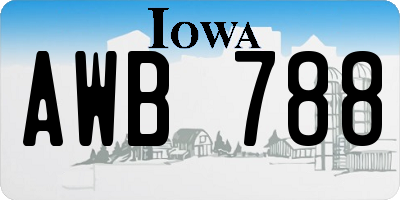 IA license plate AWB788