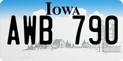 IA license plate AWB790