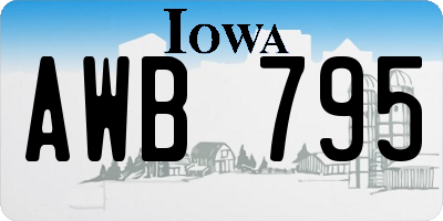 IA license plate AWB795