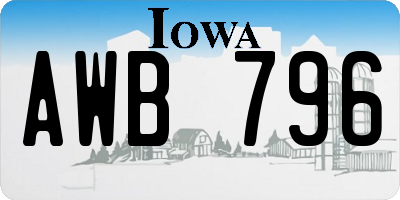 IA license plate AWB796