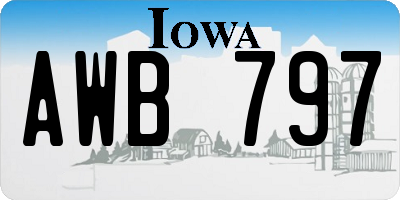 IA license plate AWB797