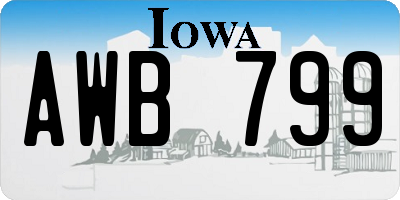 IA license plate AWB799