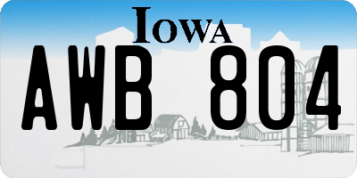 IA license plate AWB804