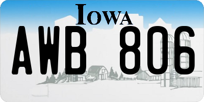 IA license plate AWB806
