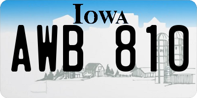 IA license plate AWB810