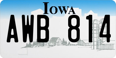 IA license plate AWB814