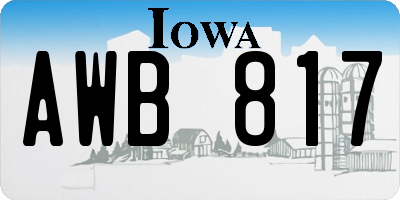 IA license plate AWB817