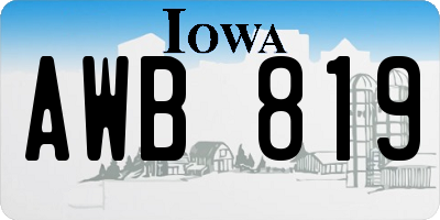 IA license plate AWB819