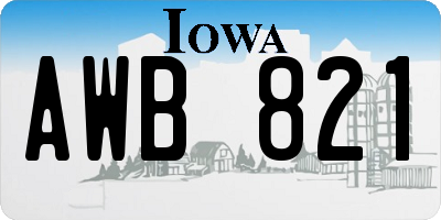 IA license plate AWB821