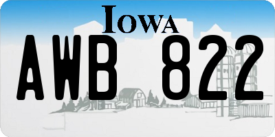 IA license plate AWB822