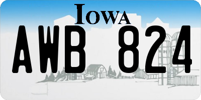 IA license plate AWB824