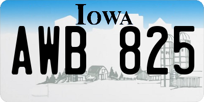 IA license plate AWB825