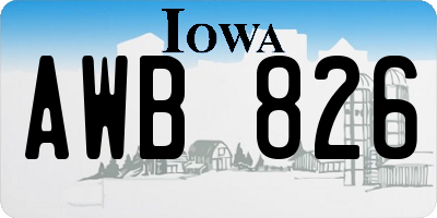 IA license plate AWB826