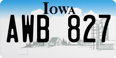 IA license plate AWB827