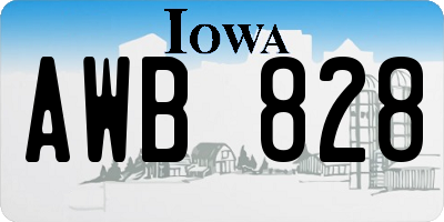 IA license plate AWB828