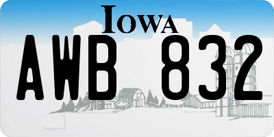 IA license plate AWB832