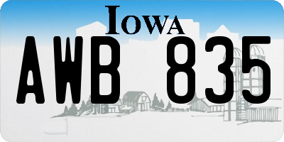 IA license plate AWB835