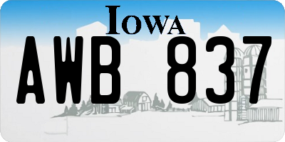 IA license plate AWB837