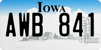 IA license plate AWB841