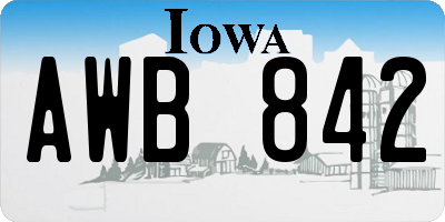 IA license plate AWB842