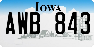 IA license plate AWB843