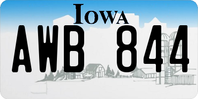 IA license plate AWB844