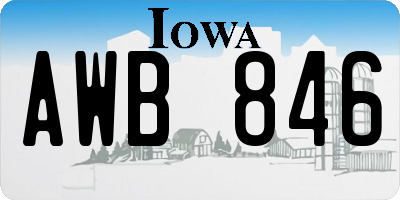 IA license plate AWB846