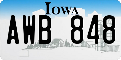 IA license plate AWB848