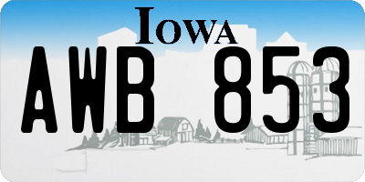 IA license plate AWB853