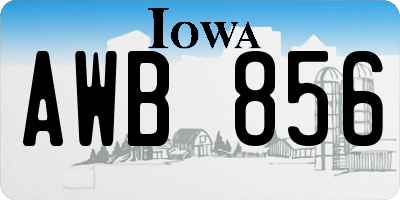 IA license plate AWB856